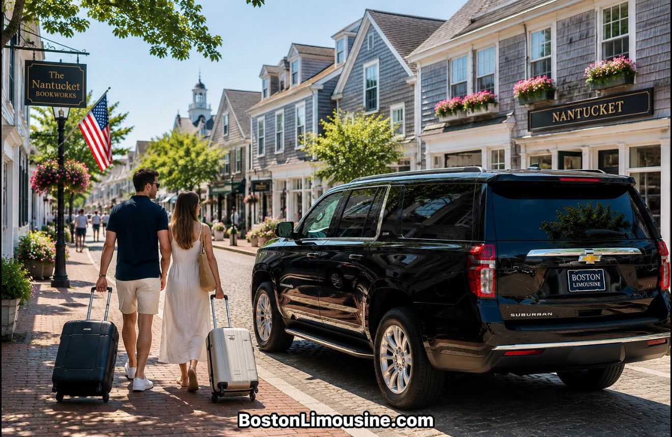 Boston Limousine chauffeur meeting an arriving passenger at Logan Airport for a Hyannis transfer