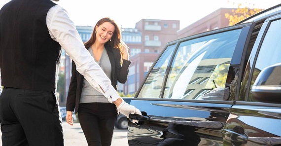 Boston Car Service Driver with a sign