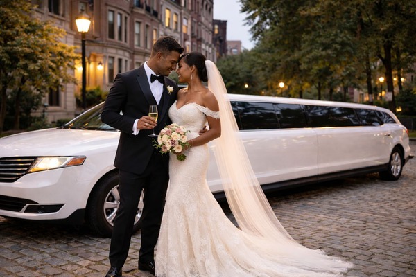 Wedding party transportation Boston MA luxury party bus service